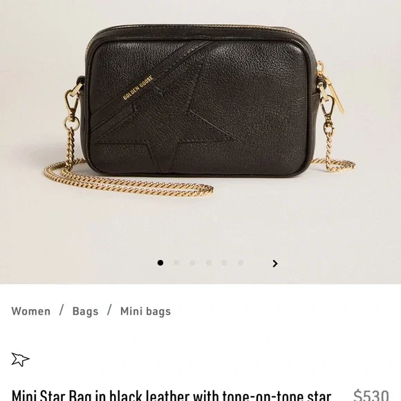 Golden Goose Black Mini Star Bag with Gold Chain - Picture 2 of 11